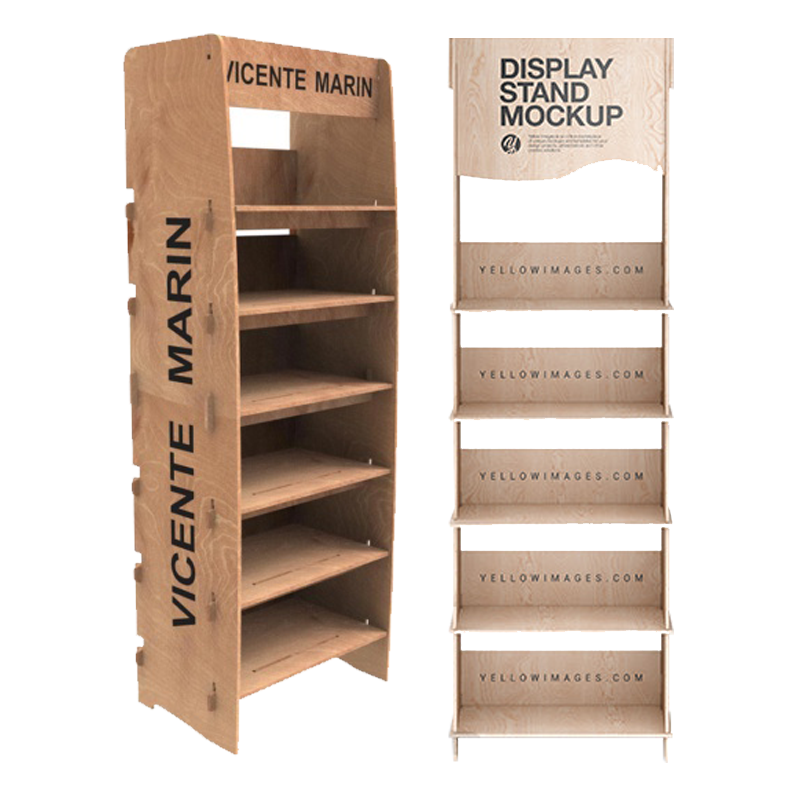 Apache Modern 4-Layer Removable Wooden Plywood Display Racks Floor Stand for Supermarket Store Display Packaged in Carton — view 3