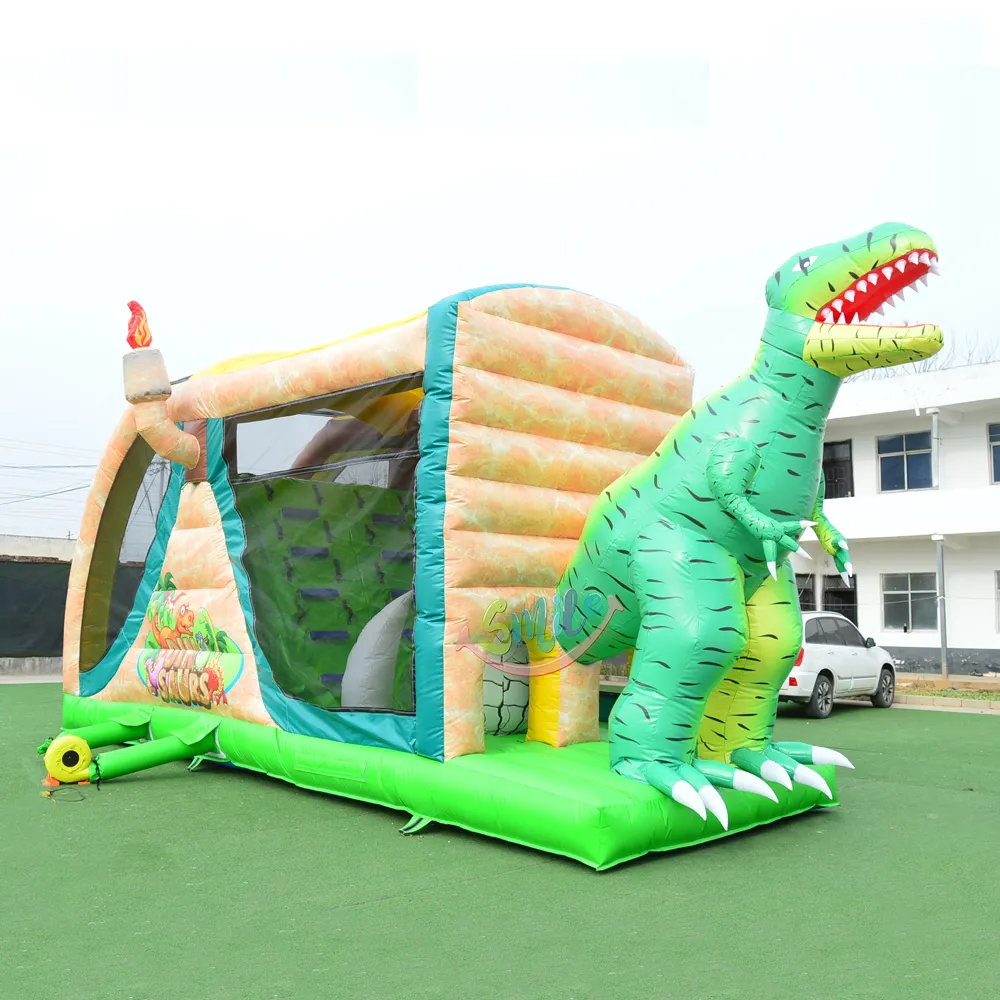 Globo de aire de fiesta al aire libre multijugador, globo inflable de dinosaurio para correr, pista de obstáculos