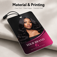 Étiquettes personnalisées imprimées pour perruques, étiquettes volantes en papier à marque privée avec logo pour emballages d'extensions de cheveux naturels