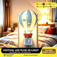 Veilleuse LED en forme de montgolfière, taille moyenne, rotative à 360°, lumière douce et chaude, décoration de chambre d'enfant, cadeau, vente en gros, OEM d'usine