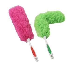 Plumeau en fibres flexibles et lavables avec manche en caoutchouc pour le nettoyage domestique Vert Rose Rouge Bleu ciel - Product Image 5