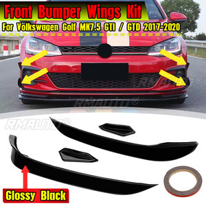 Kit de Spoilers Latéraux de Pare-chocs Avant pour Volkswagen VW Golf MK7.5 MK8 R-Line GTI GTD 2017-2020 2020-2022 - Product Image 1