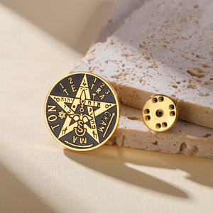 Broche <span class=keywords><strong>Pentagramme</strong></span> <span class=keywords><strong>de</strong></span> Sorcellerie en Acier Inoxydable, Amulette Hébraïque Tétragrammaton <span class=keywords><strong>de</strong></span> <span class=keywords><strong>Salomon</strong></span>, Bijou Porte-Bonheur, Badge, Accessoire <span class=keywords><strong>de</strong></span> Costume, Cadeau - Product Image 1