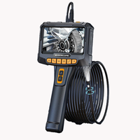 Caméra endoscopique industrielle à rotation 360°, double objectif 8 mm, 1080P, éclairage LED IP67, écran IPS 5 pouces, pour applications automobiles et de pipeline