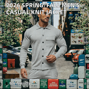 Blouson Bomber Tricoté Personnalisé pour Homme, Col Rabattu, Style Streetwear Américain, Vêtement d'Extérieur Décontracté Printemps-Automne, Vente en Gros OEM - Product Image 2