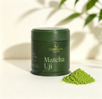 Nouvel Arrivage Boîtes en Fer Blanc pour Poudre de Matcha 30g 50g Cylindriques Hermétiques avec Bouchon à Vis pour Thé