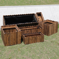 Étagère à fleurs en bois d'extérieur, grand bac à plantes pour jardin, style américain, pin