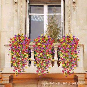 ดอกไม้ประดิษฐ์แบบแขวน ซีรีส์สีม่วง สำหรับตกแต่งภายนอก ป้องกันแสงแดด ทำจากพลาสติก เหมาะสำหรับรั้วระเบียง - Product Image 3
