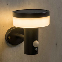 Applique murale à LED moderne étanche en acier inoxydable IP44 avec détecteur de mouvement décorative pour l'extérieur solaire avec batterie pour le jardin