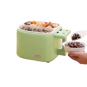 Olla arrocera doble Tongtianfu de 1.5L, eléctrica, multifuncional, con función de sopa y hot pot, diseño cuadrado, carcasa de plástico. - Product Image 1