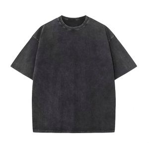 เสื้อยืดโอเวอร์ไซส์ผ้าฝ้าย 230gsm พิมพ์ลายสกรีน สไตล์ฮิปฮอป สตรีทแวร์ วินเทจ สำหรับผู้ชาย ล้างสีแบบแอซิดวอช ขายส่ง - Product Image 6