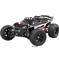 1/14 Kendaraan Mainan Remote Control Berkecepatan Tinggi dengan Roda Besar dan Sayap Belakang, Berbahan Logam Tahan Air, Tanpa Sikat (Brushless) dan Skala Penuh