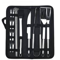 Ensemble d'outils de barbecue en acier inoxydable, accessoires de grillade, kit barbecue avec sac de transport gratuit