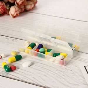 กล่องยาพลาสติกแบบพกพา 6 ช่อง ปลอดสาร BPA สำหรับใส่กระเป๋าหรือกระเป๋าเสื้อ สีฟ้า ปรับแต่งได้ - Product Image 2
