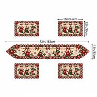 Nouvel ensemble de chemin de table et de sets de table 2027, motif bonhomme de neige de Noël, style vintage en dentelle, 100% polyester, lavable, pour la maison et les fêtes, pour l'exportation