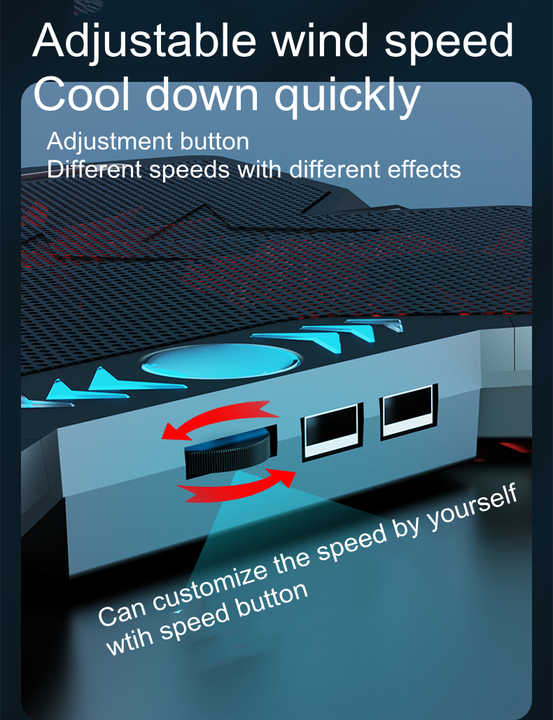 Support de refroidissement professionnel pour ordinateur portable à 4 ventilateurs Matériau ABS coloré pour tous les ordinateurs portables de moins de 18''