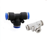 CHDLT Raccord rapide pneumatique 4mm 6mm 8mm 10mm 12mm, connecteur universel fileté PE-6, en plastique noir/laiton/acier allié