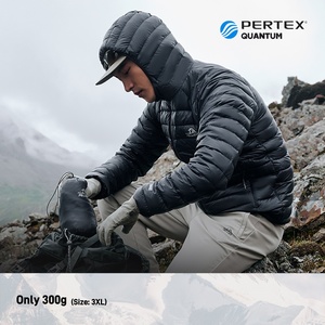 PERFORMANCE PELLIOT Outdoor Hombres con capucha PERTEX Repelente al agua Ultraligero 1000 Filling Power White Goose Down Jacket Coat - Product Image 4