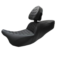 Moto Nouveau Step Up Grand Canapé Siège Double Gel Intérieur Coussin avec Dossier Conducteur Réglable pour Harley Touring 2008-2023