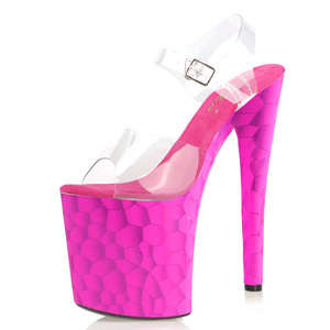 Sandali con plateau e tacco a spillo da 20 cm, colore caramella, modello New Walk Show, 8 pollici. - Product Image 4