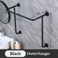 Porte-vêtements mural multifonctionnel en acier inoxydable noir de 60 cm pour salle de bain, toutes saisons, Atour Hotel