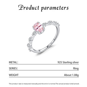 Women's <b>925</b> <b>Silver</b> Morganite <b>Ring</b> Round Brilliant Cut Diamond Prong Setting Romantic Engagement Gemstone <b>Ring</b> - Product Image 2