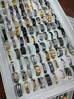 Bagues en Acier Inoxydable Bon Marché en Gros pour Hommes, Bijoux Cadeaux pour Hommes et Femmes, Lot Mixte de Bagues