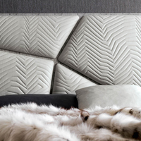 Meubles de villa en cuir véritable sur mesure de haute qualité de luxe italien, lit moderne de taille king-size, luxe