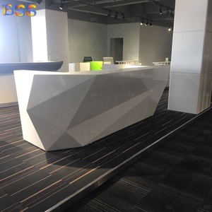 طاولة مكتب للاستقبال, طاولة مكتب للاستقبال بفكرة المنطقة الحداثة استخدام تجاري أبيض كوريان أثاث طاولة مكتب استقبال مخصصة - Product Image 3