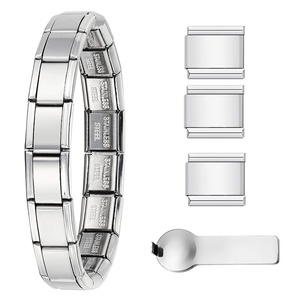 Nouvel ensemble de bracelets modulaires italiens multicolores en acier inoxydable électroplaqué, à assembler soi-même, avec boîte cadeau de bijoux charmants - Product Image 3