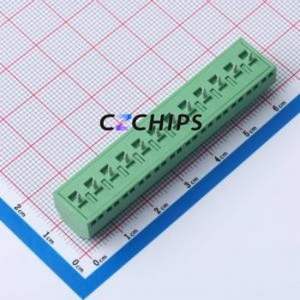 DB127S-5.08-12P-GN-S Screw Terminal Block Through hole Component (THT),P=5.08mm Connector 1x12P 5.08mm Green Through Hole - Product Image 2