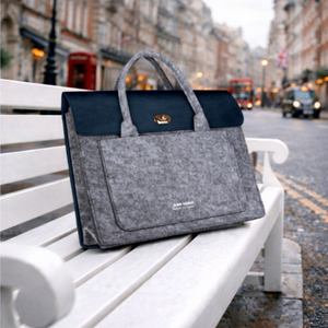 Bolso de Hombro de Fieltro de Lana Ecológico, Diseño de Alta Calidad, Duradero, con Cierre de Botón, Accesorio de Moda Unisex Portátil - Product Image 1