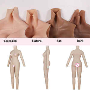 Combinaison de corps en silicone Faux seins Vagin féminin artificiel réaliste avec masque de tête <span class=keywords><strong>Maquillage</strong></span> délicat pour Cosplay Crossdresser Sissy - Product Image 6