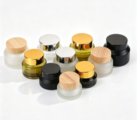 Bocaux en verre ambré mat vides 15g 30g 50g avec bouchons dorés ou argentés pour emballage de pâte botanique naturelle