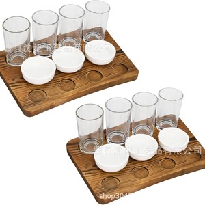 Plateau de dégustation de bière en bois à motifs, plateau de service multifonctionnel pour l'affichage de bière, vin et cocktails, usage résidentiel - Product Image 3