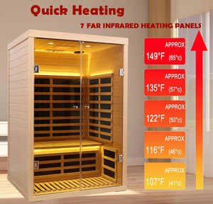 Sauna a Infrarossi Lontani di Lusso Personalizzata per 2 Persone con Porta in Vetro Temperato - Product Image 5