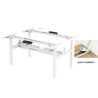 Cadre de bureau double en métal réglable en hauteur électriquement, de haute qualité, design moderne modulaire à installation rapide