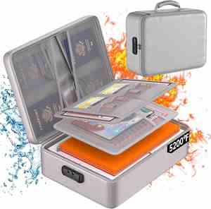 Sac de rangement portable OEM pour la maison et les voyages, sac de sécurité ignifuge, boîte à documents étanche pour l'argent et les papiers - Product Image 1