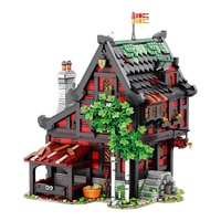 Reobrix 66017 NUEVO MOC, Modelo Modular de Taberna con Vista a la Calle Medieval Europea, Juguetes Creativos Retro para Niños, Juego de Bloques de Construcción