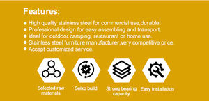 Tavolo per banchetti pieghevole in acciaio inox per <span class=keywords><strong>Picnic</strong></span> e cibo per alberghi e ristoranti - Product Image 4