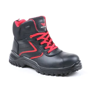 Chaussures de sécurité en cuir véritable de haute qualité pour hommes et femmes avec embout en acier bottes de travail à semelles solides