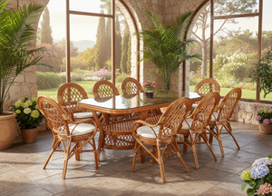 Juego de Comedor de Ratán Moderno JAVA para Uso Comercial en Hoteles y Restaurantes con Mesa Larga y Muebles de Diseño Moderno - Product Image 6