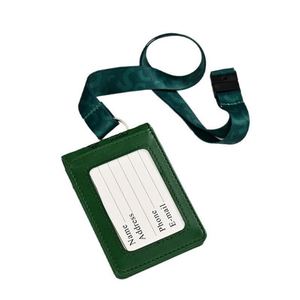 Porte-cartes d'identité et de crédit vertical en cuir de qualité professionnelle avec cordon rétractable et porte-badge - Product Image 3