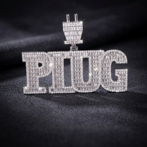 Pendentif Lettre Plaqué Argent Laiton Moissanite Tendance Unisexe Bijou de Mode Cadeau - Product Image 3