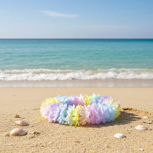 Macaron-Colored <b>Flower</b> <b>Garland</b> Hawaiian Hula Costume Accessory & Bonfire Party Decoration Prop - Product Image 5