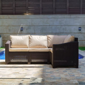 Ergonomic Curved Round Sectional Rattan Sofa Set with Thick Removable Cushions for Outdoor Patio Garden Luxury Modern - Product Image 4