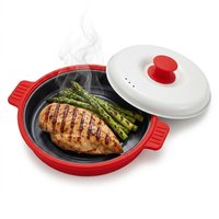 Mikrowellengeeignete Antihaft-Mehrzweck-Kochbox mit Back- und Grillblechen zum Braten, Dämpfen und Aufwärmen