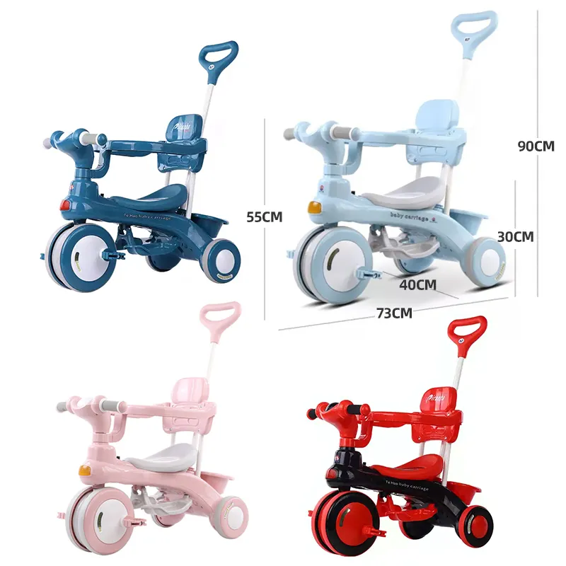 Samtoy 2022 New style Multifunction Baby Walkers Ride On Car kids Baby Tricycle Three Wheel Electric Tricycle With Music Light