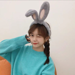 Cute Cartoon Rabbit Ears <strong>Headband</strong> Plush Bunny Ears <strong>Headband</strong> for Women Girls <strong>Easter</strong> Party Performance Photo Props - Product Image 5