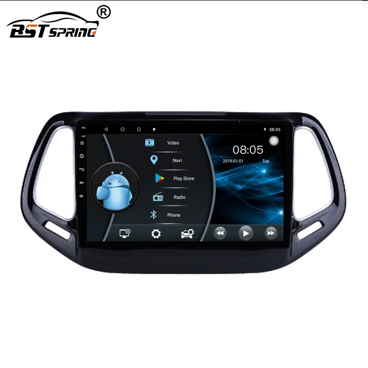 Bosstar Car Monitor für Jeep Compass 2017 2018 Autoradio Android 10 Multimedia Audio Player Stereo Auto GPS Navigation 2 32g